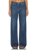 Vintage Women's Low Slung Baggy Wide Jeans Blue | BG78 - view 1