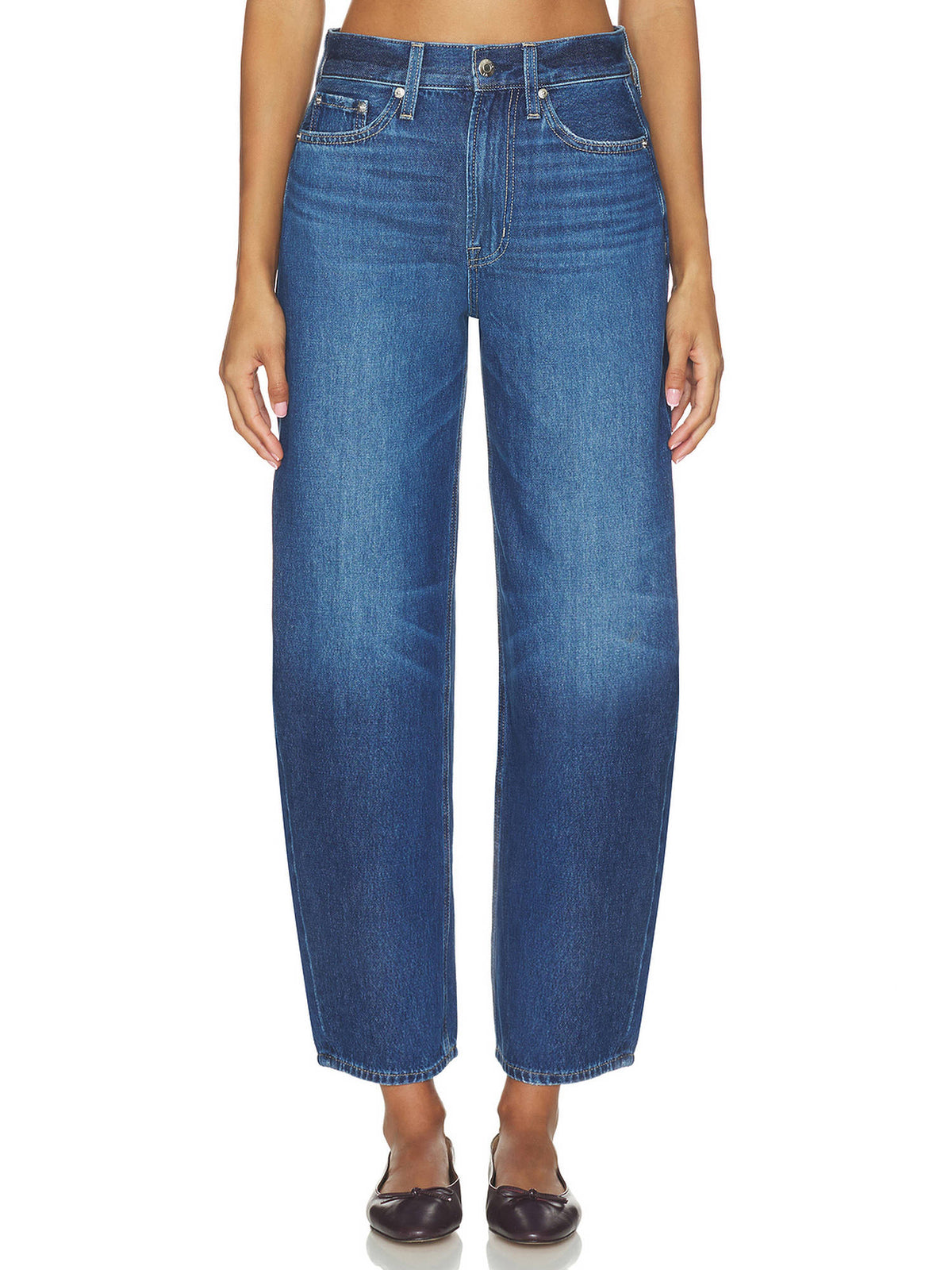 High Rise Women's Relaxed Barrel Jeans Blue | RF89 - view 1