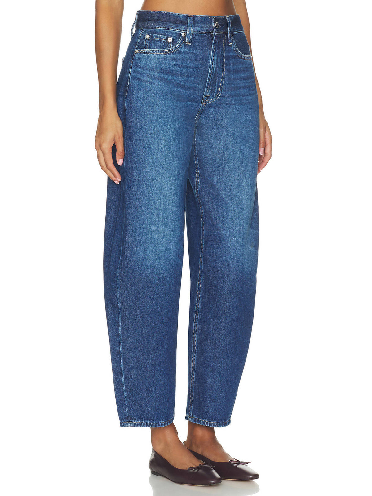 High Rise Women's Relaxed Barrel Jeans Blue | RF89 - view 5