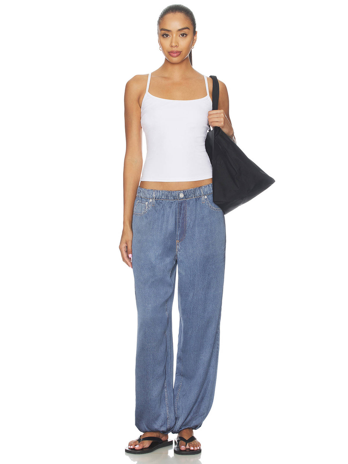 Miramar Satin Women's Pull-On Printed Bubble Jeans Blue | RF89 - view 6