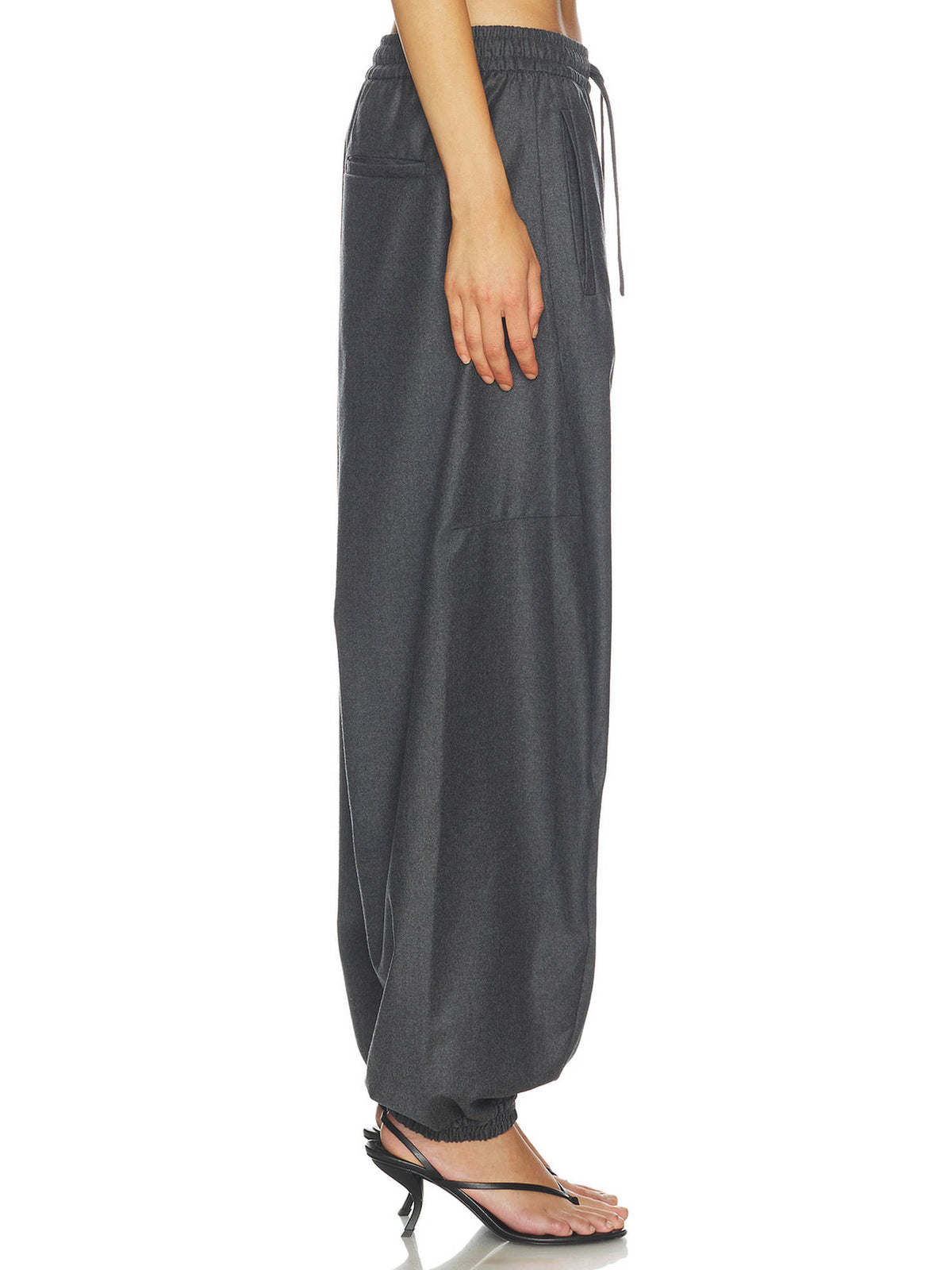 Balloon Women's Drawstring Elastic Waist Trackpants Dark Grey | WJ89 - view 4