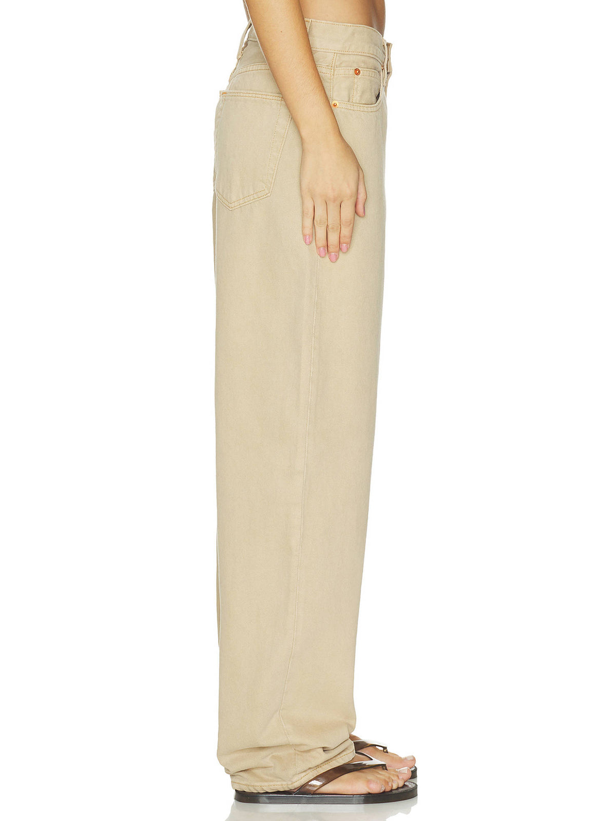 Ella Women's Mid-Waist Barrel-Leg Jeans Mojave Dust | RF89 - view 4