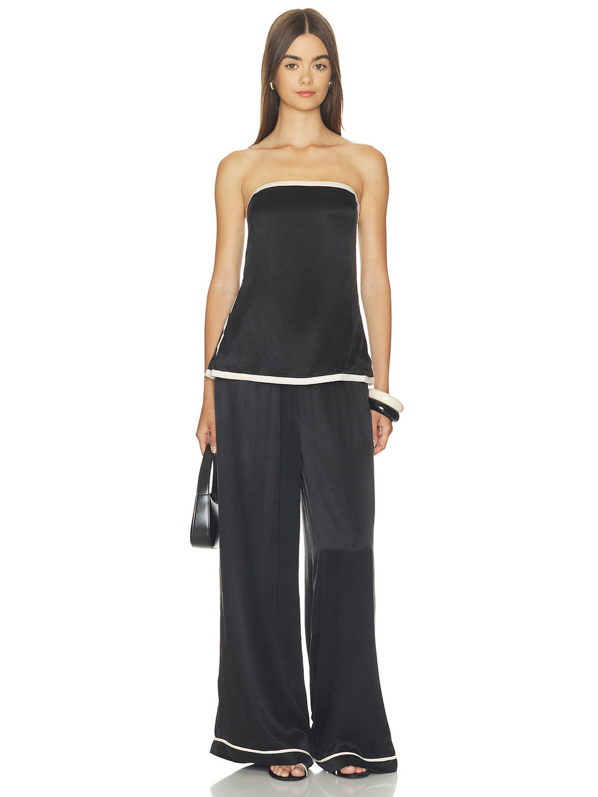 Mars Women's Strapless Piped Tube Top Black | TT90 - view 5