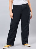 Women Plus Size Black Relaxed Fit High Rise | RF89 - view 1