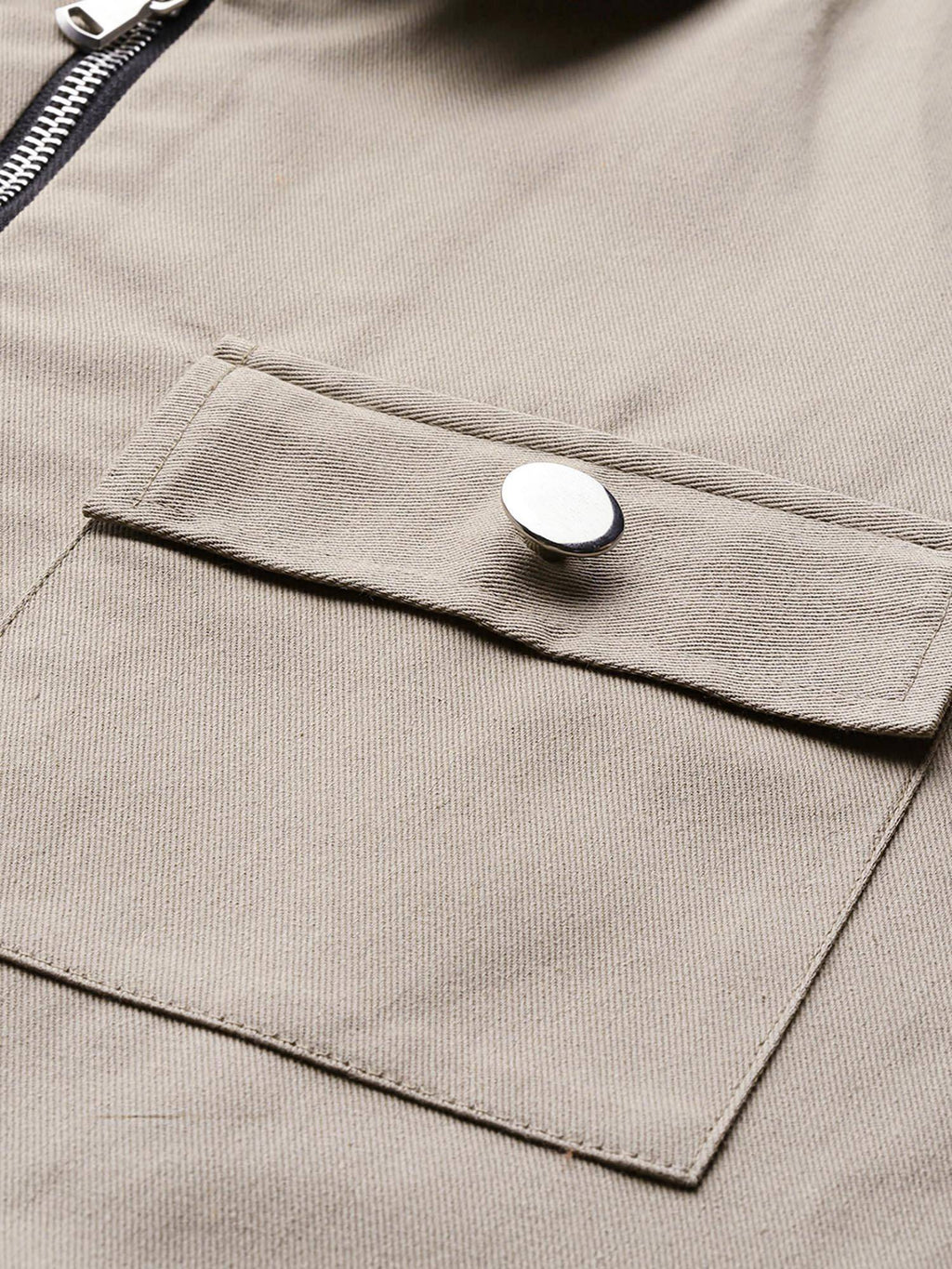 Women Solid Khaki Cotton Crop Jacket | JC78 - view 6