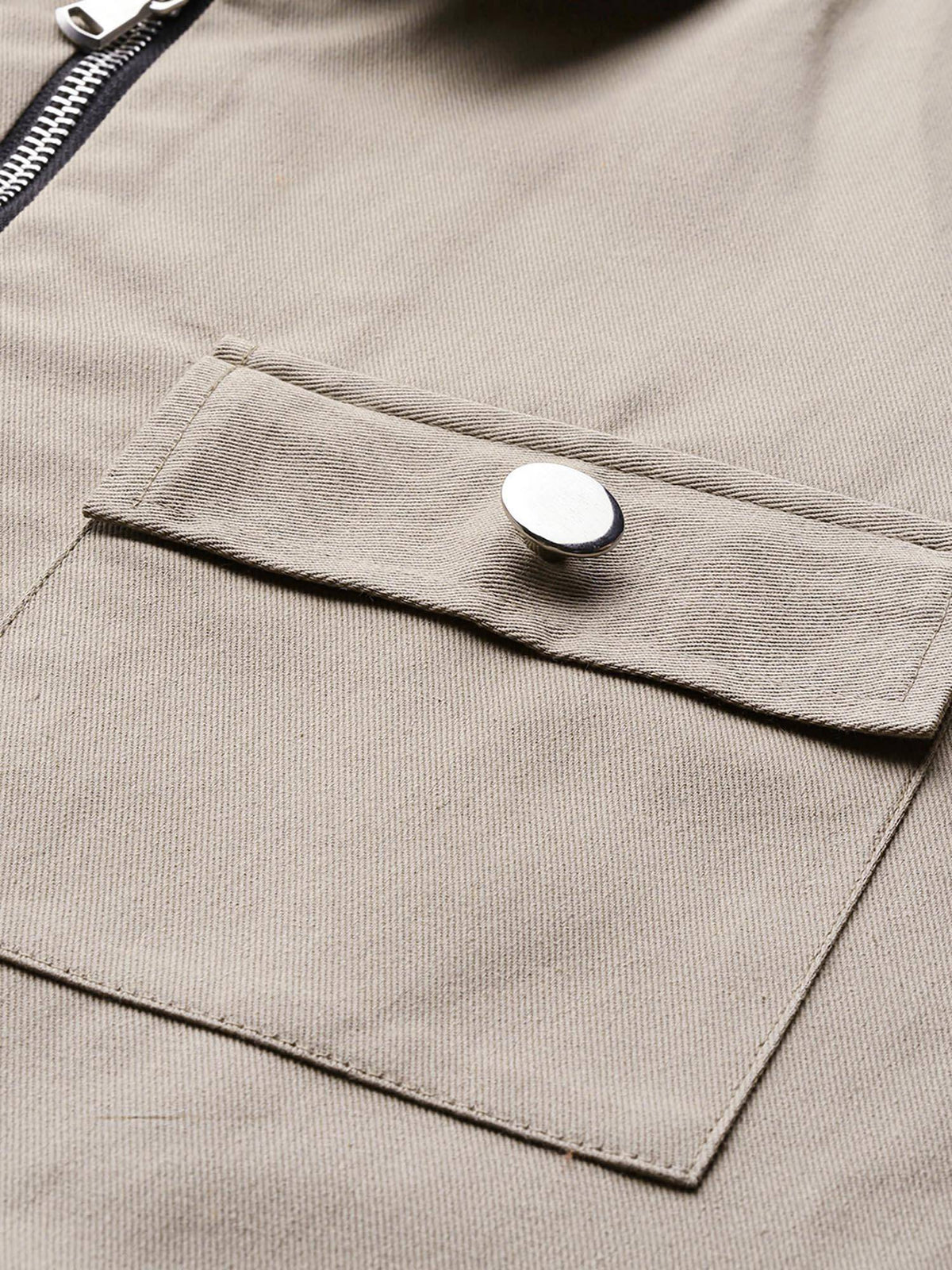Women Solid Khaki Cotton Crop Jacket | JC78 - view 6