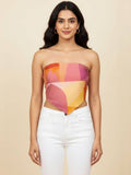 Multi-Color Viscose Sleeveless Tube Printed Top | TT90 - view 1