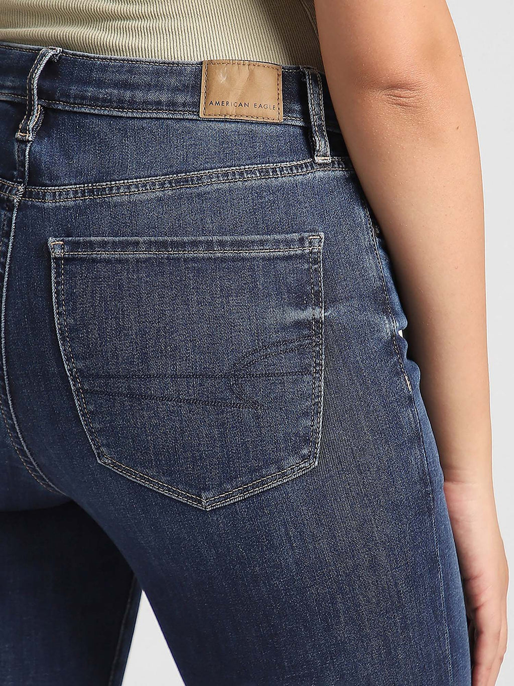 Navy Blue Cotton Blend Boot Cut Leg Jeans | BT10 - view 7