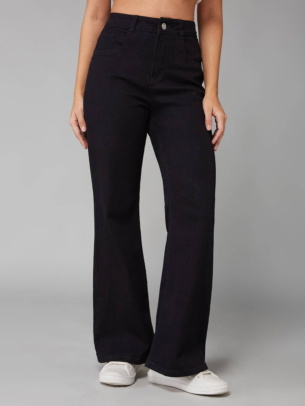 Womens Black Bootcut High Rise Clean Look Regular Jeans | BT10 - view 1