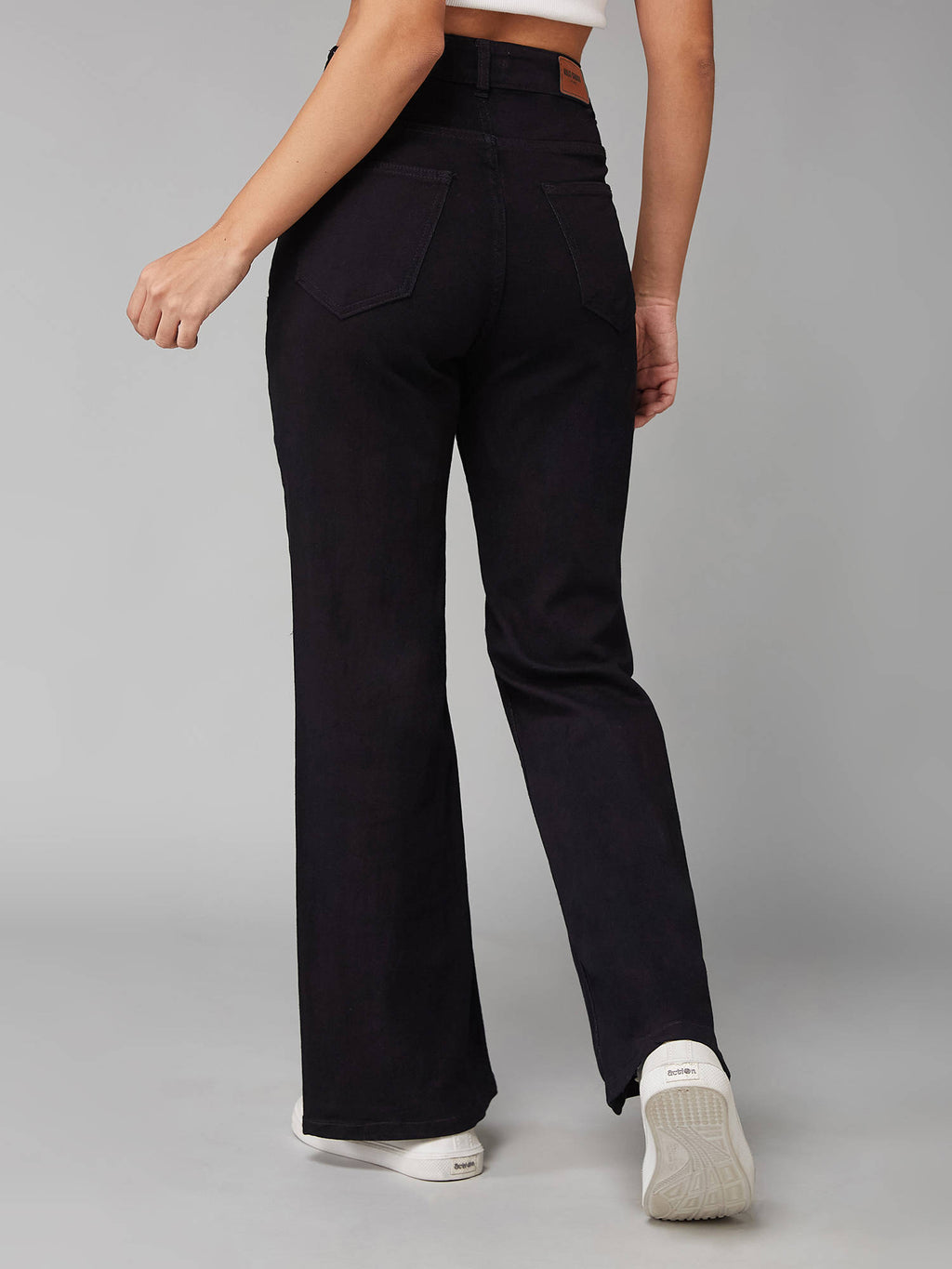 Womens Black Bootcut High Rise Clean Look Regular Jeans | BT10 - view 4