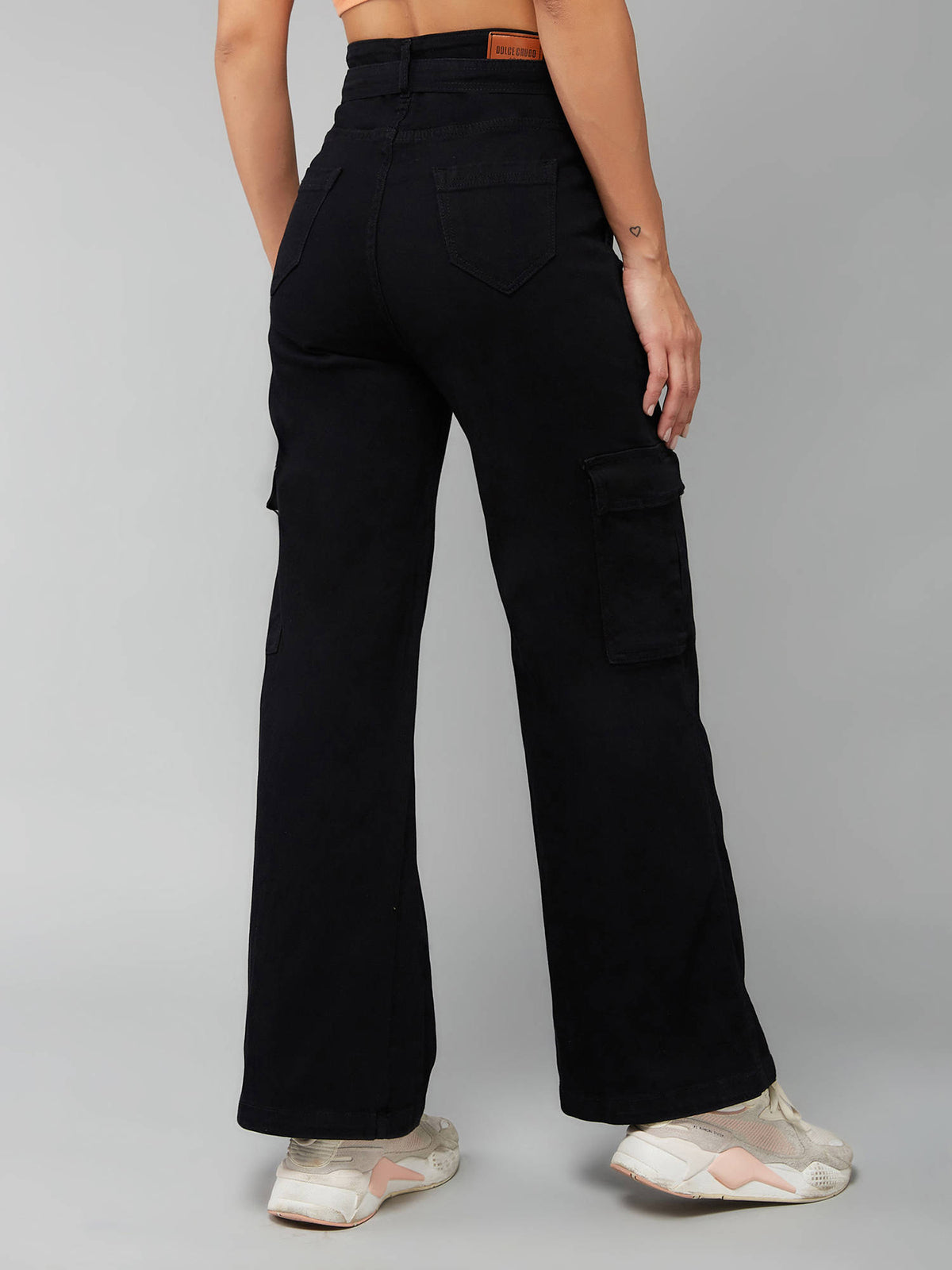 Women's Blue Solid Regular Fit Jeans | ST23 - view 17