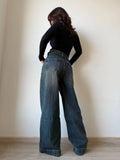 Off Duty Black Wide Leg High Rise Jeans | WL90 - view 1