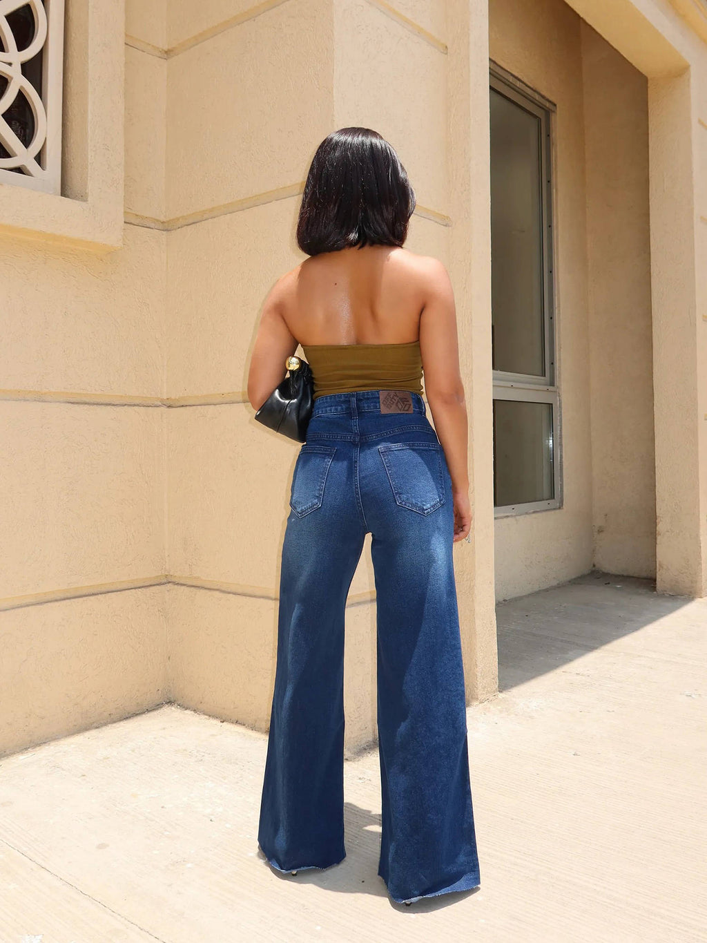 Off Duty Twilight Blue Raw Hem Wide Leg Jeans | WL90 - view 3