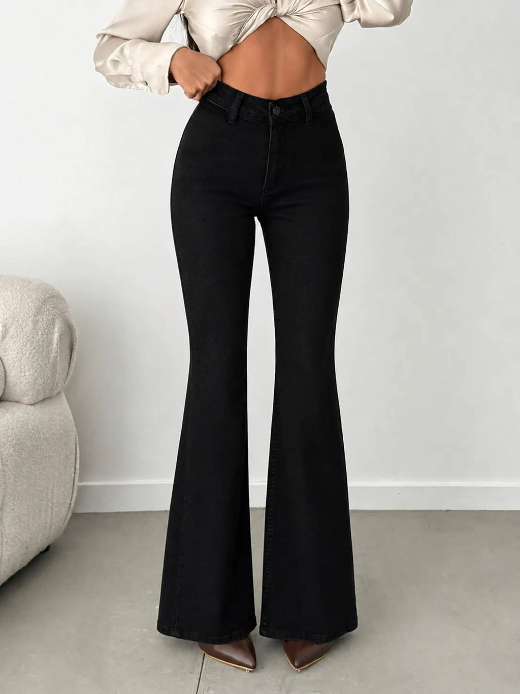 Black Ultra High Rise Flare Jeans | BT10 - view 1