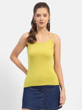 Lime Green Ribbed Camisoles | TT98 - view 1