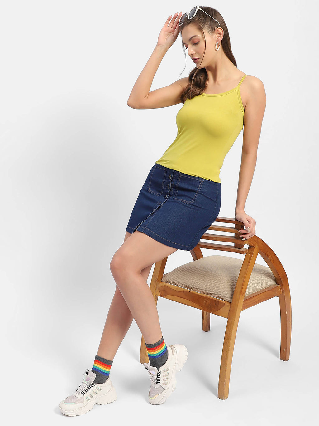 Lime Green Ribbed Camisoles | TT98 - view 5