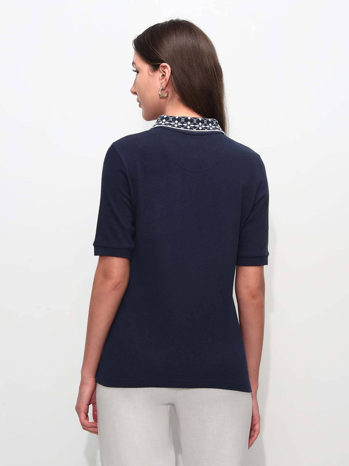 Regular Fit Scalloped Edge Polo T-Shirt | PW43 - view 27