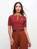 Red Cotton Half Sleeves Polo T-Shirt | PW43 - view 1