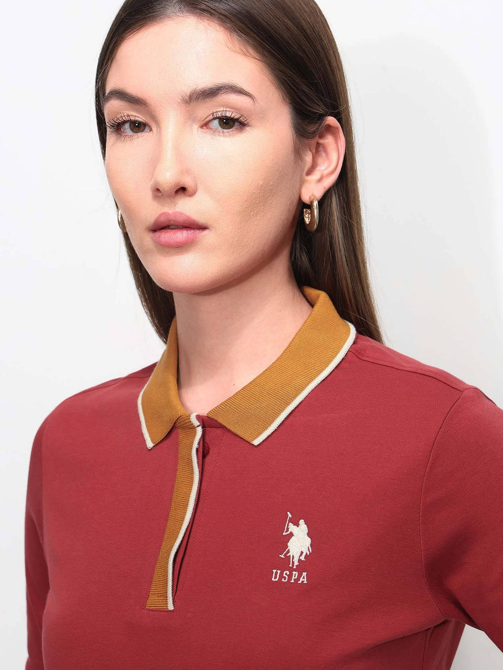 Red Cotton Half Sleeves Polo T-Shirt | PW43 - view 7