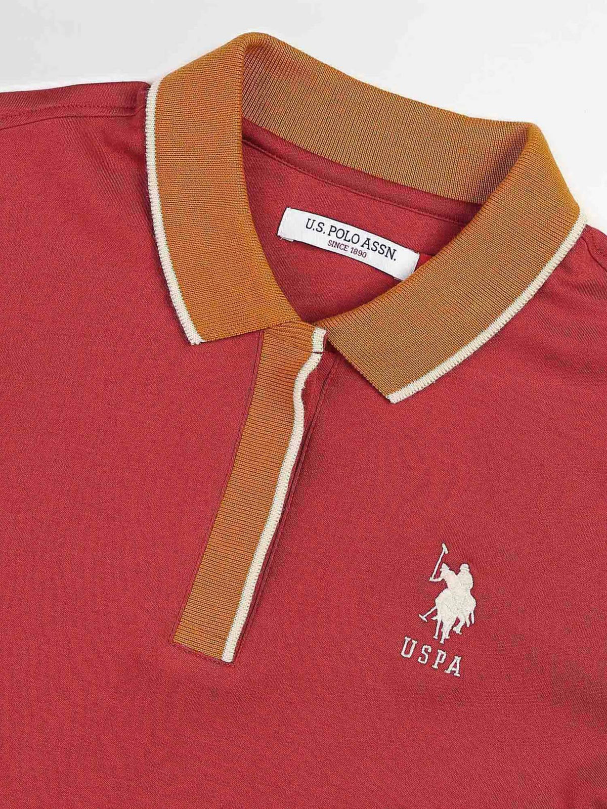 Red Cotton Half Sleeves Polo T-Shirt | PW43 - view 8