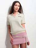 White Cotton Half Sleeves Polo T-Shirt | U89 - view 1