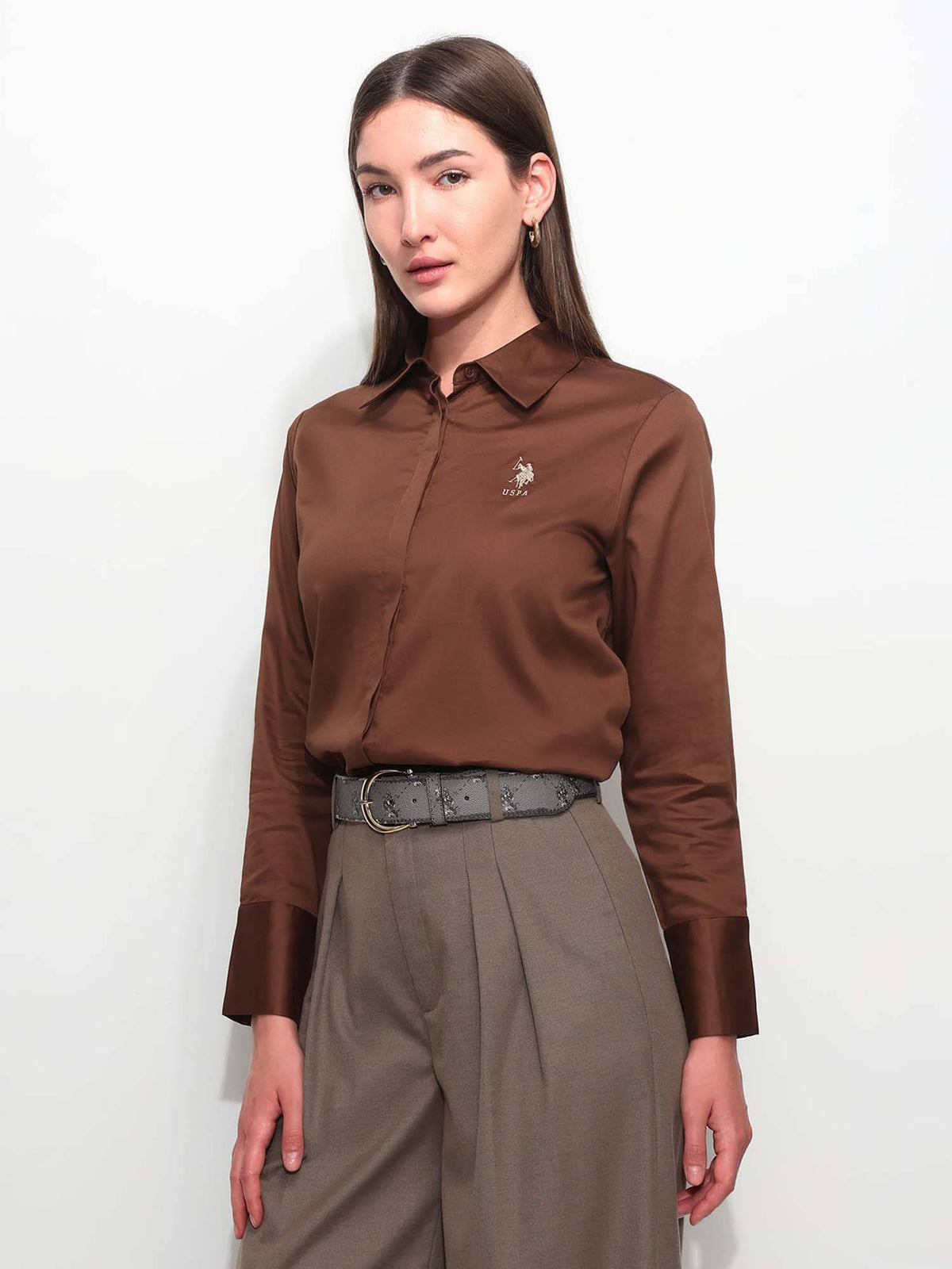 Brown Cotton Full Sleeves Shirt | S67 - view 4