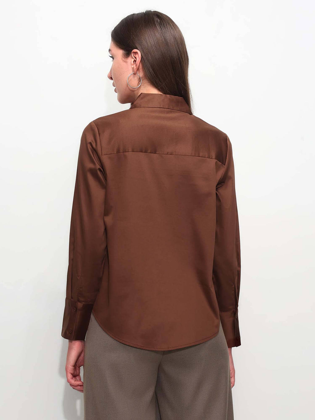 Brown Cotton Full Sleeves Shirt | S67 - view 5