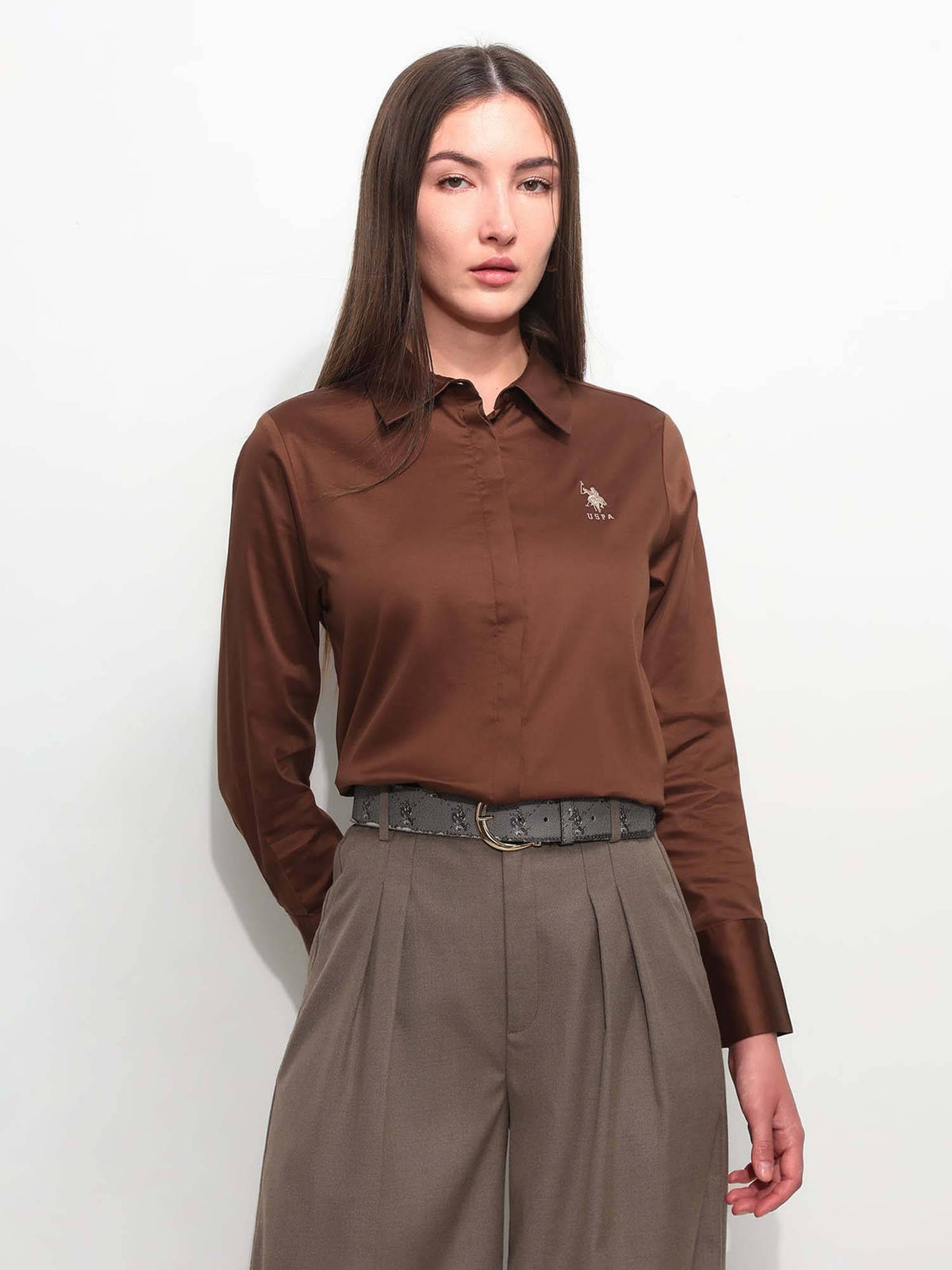 Brown Cotton Full Sleeves Shirt | S67 - view 6