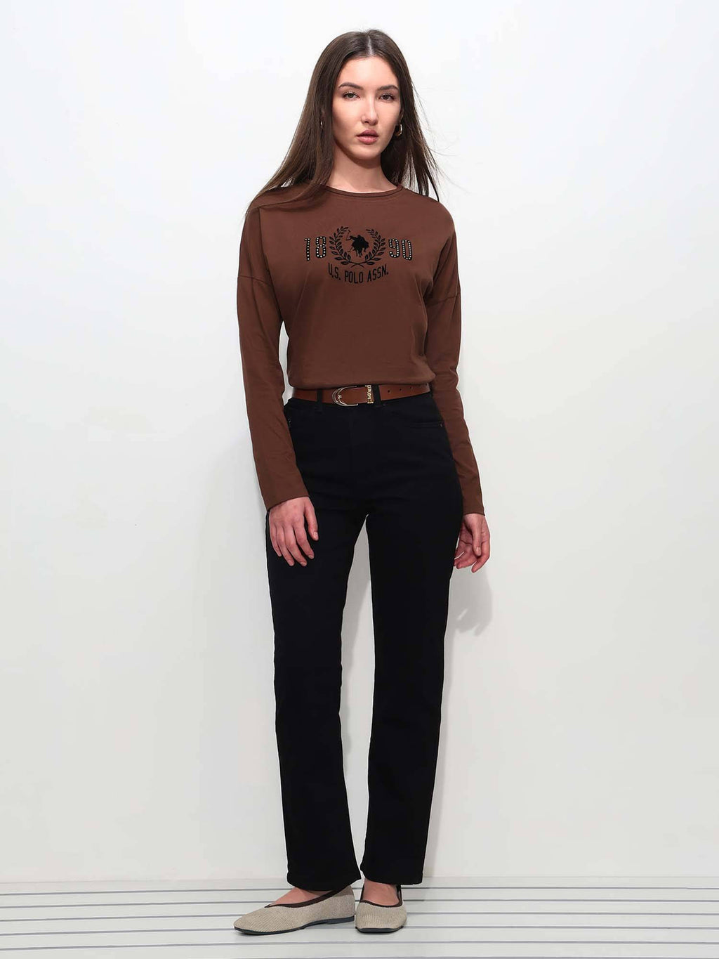 Brown Cotton Full Sleeves T-Shirt | PW43 - view 3