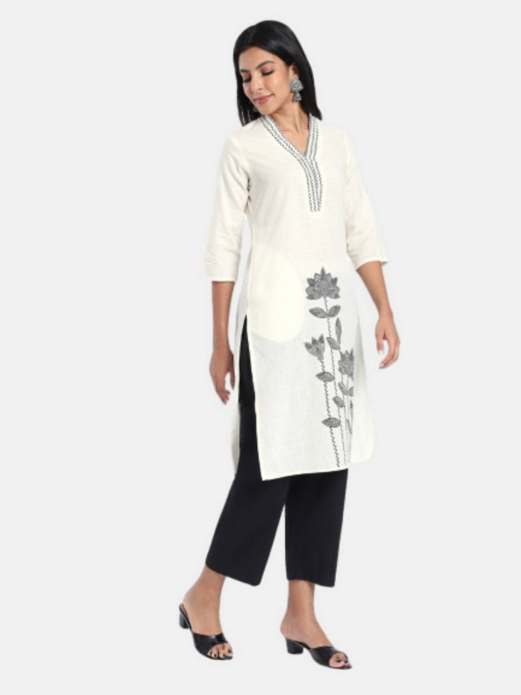 Regular Fit Printed Blue Kurta | U3S - view 14