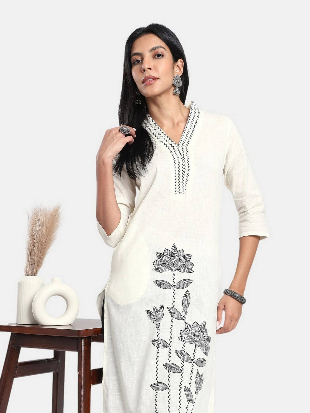 Regular Fit Printed Blue Kurta | U3S - view 15
