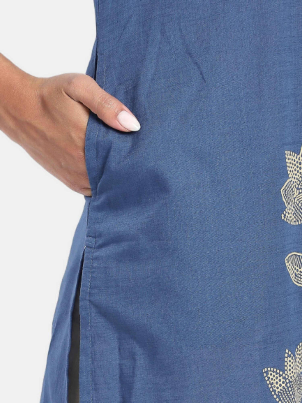 Off White Regular Fit Printed Kurta | U3S - view 16