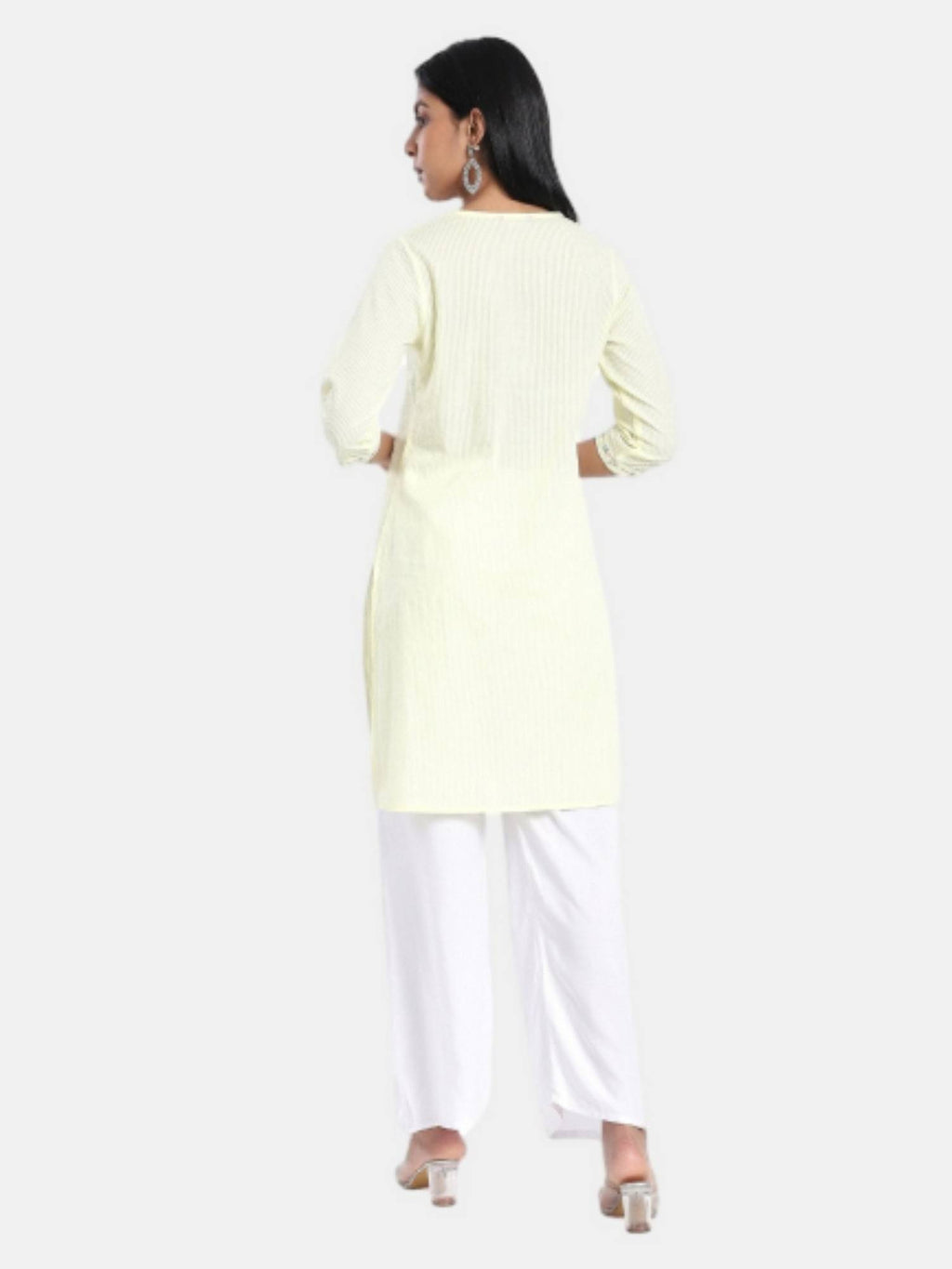 Regular Fit Embraided Blue Kurta | U3S - view 9