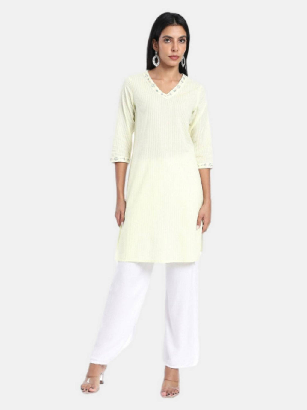 Regular Fit Embraided Blue Kurta | U3S - view 11