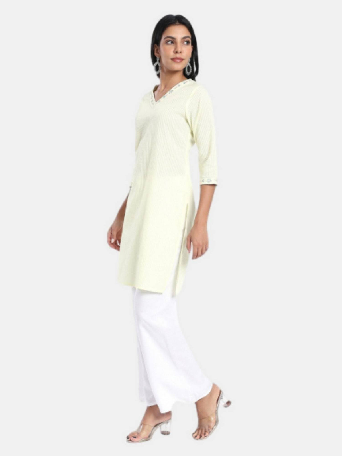 Regular Fit Embraided Blue Kurta | U3S - view 12