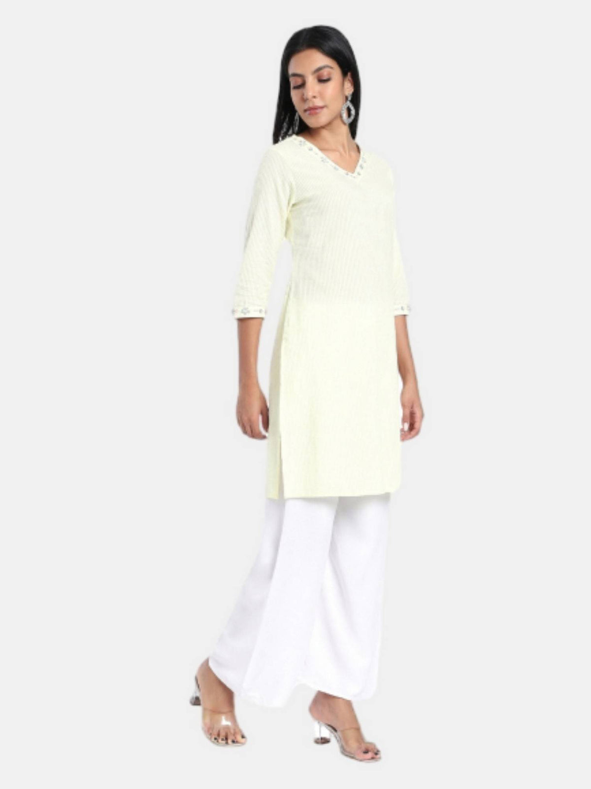 Regular Fit Embraided Blue Kurta | U3S - view 13