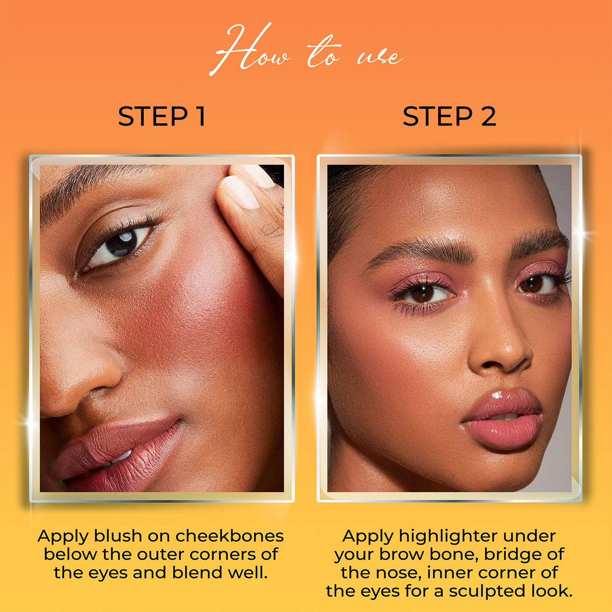Blush & Highlight Palette, 2 In 1 Intense Pigment, Lightweight Formula | E20 - view 3