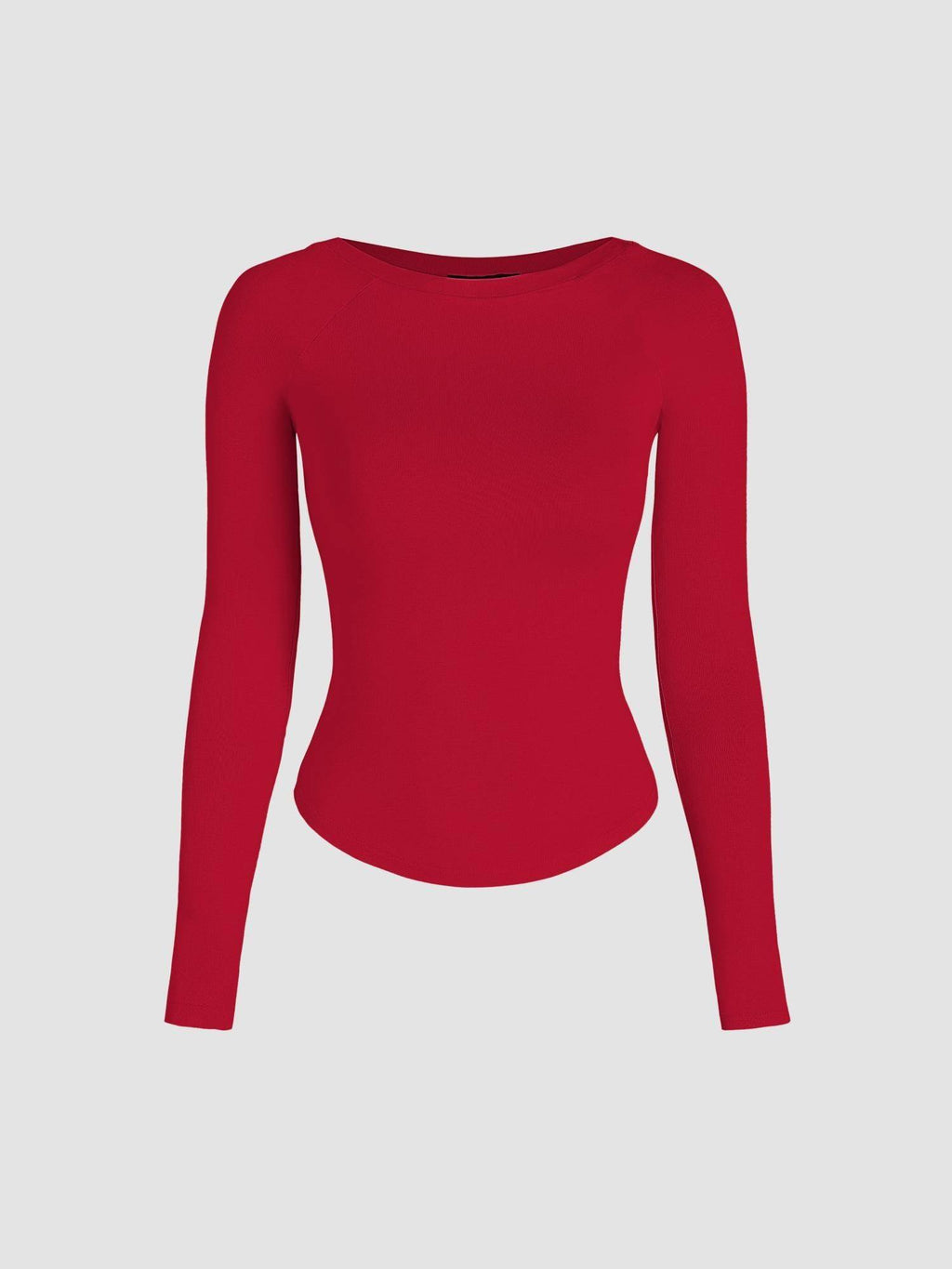 Pink Boat Neck Solid Long Sleeve Tee | TS56 - view 28