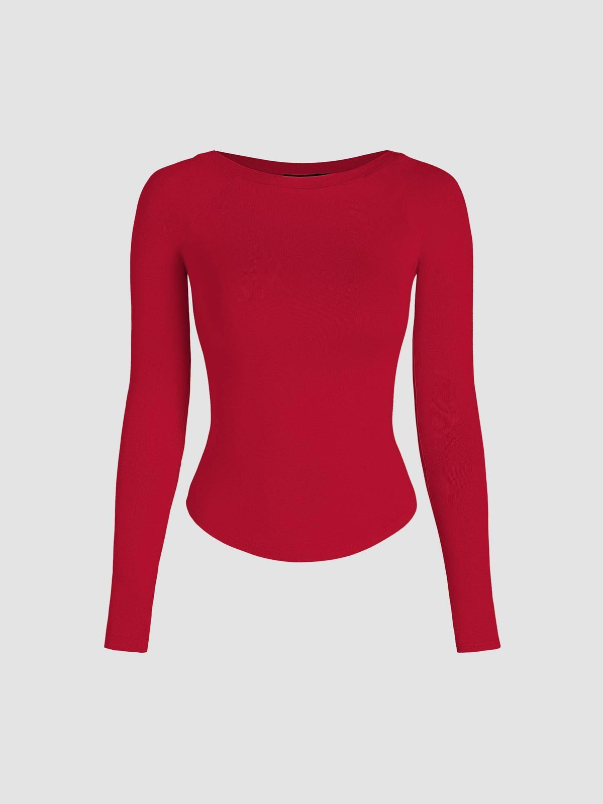Pink Boat Neck Solid Long Sleeve Tee | TS56 - view 28