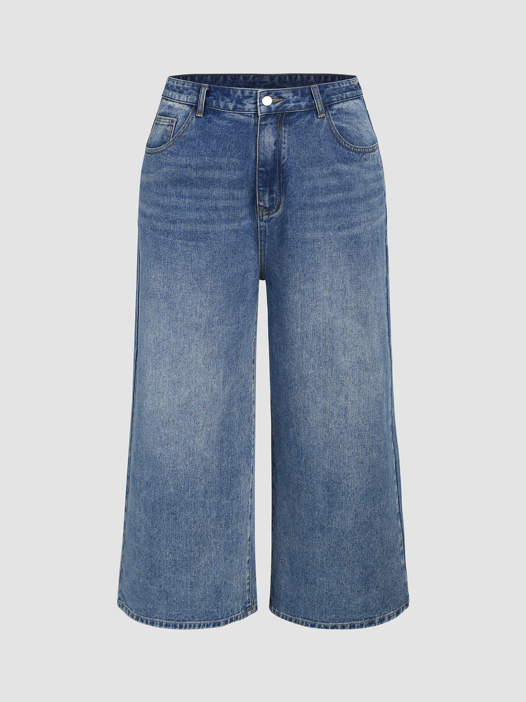 Denim Solid Pocket Straight Leg Jeans Curve & Plus | ST23 - view 2