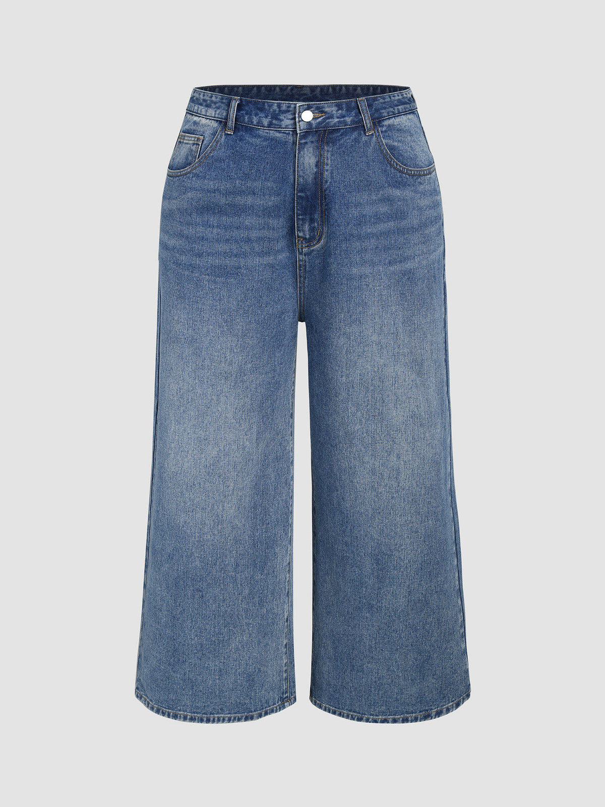 Denim Solid Pocket Straight Leg Jeans Curve & Plus | ST23 - view 2