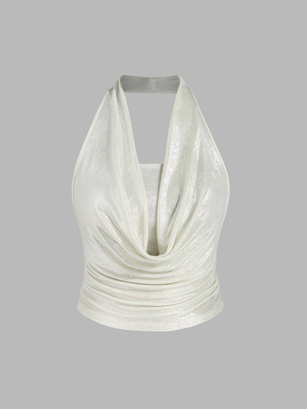 Cowl Neck Backless Crop Top with Solid Tube Top | TT90 - view 5