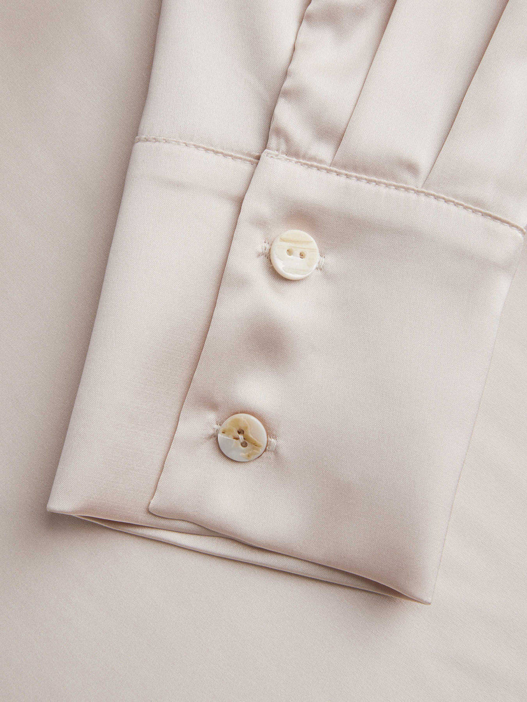 Satin Collar Solid Button Long Sleeve Blouse Top | S67 - view 5
