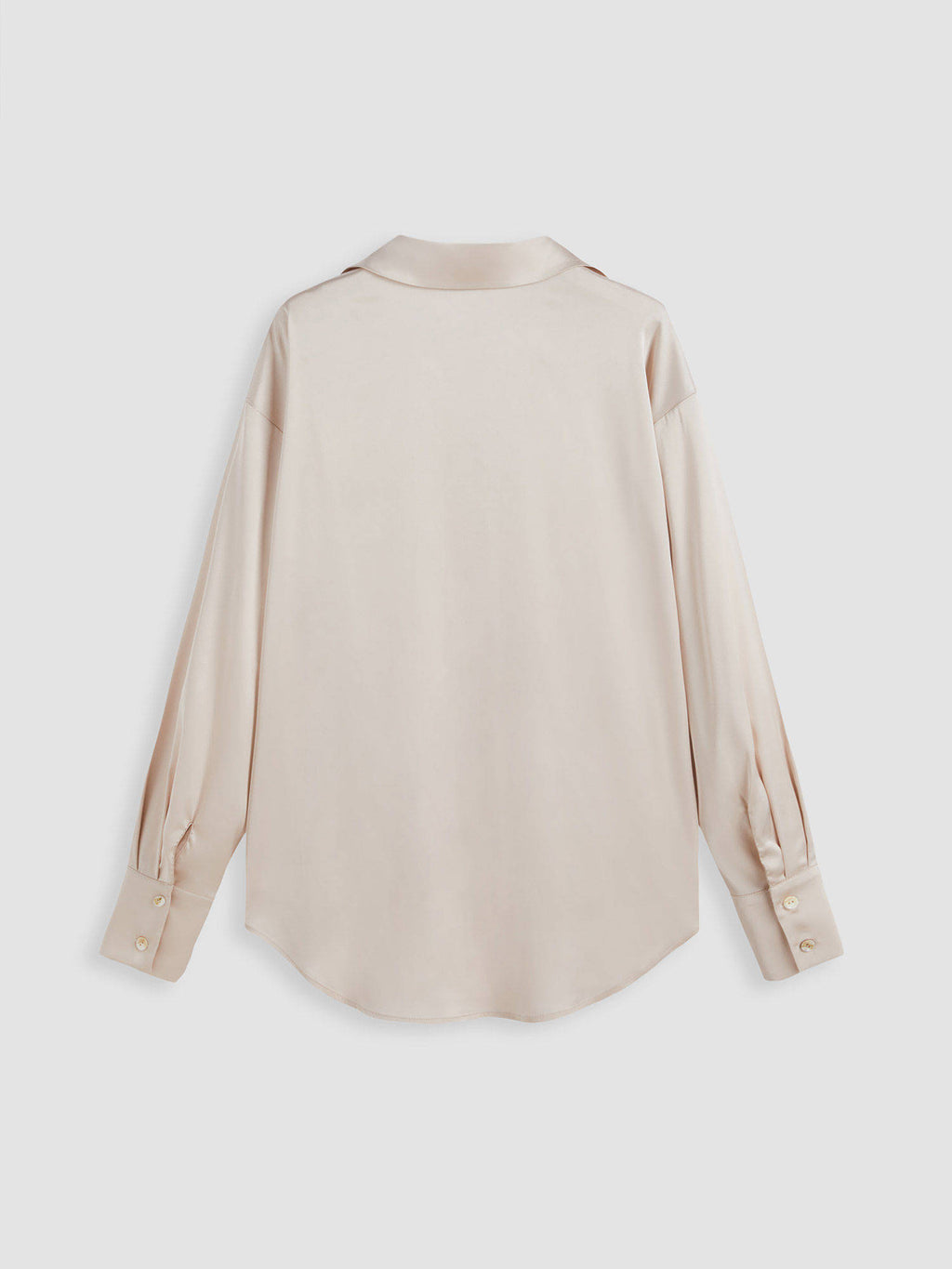 Satin Collar Solid Button Long Sleeve Blouse Top | S67 - view 8