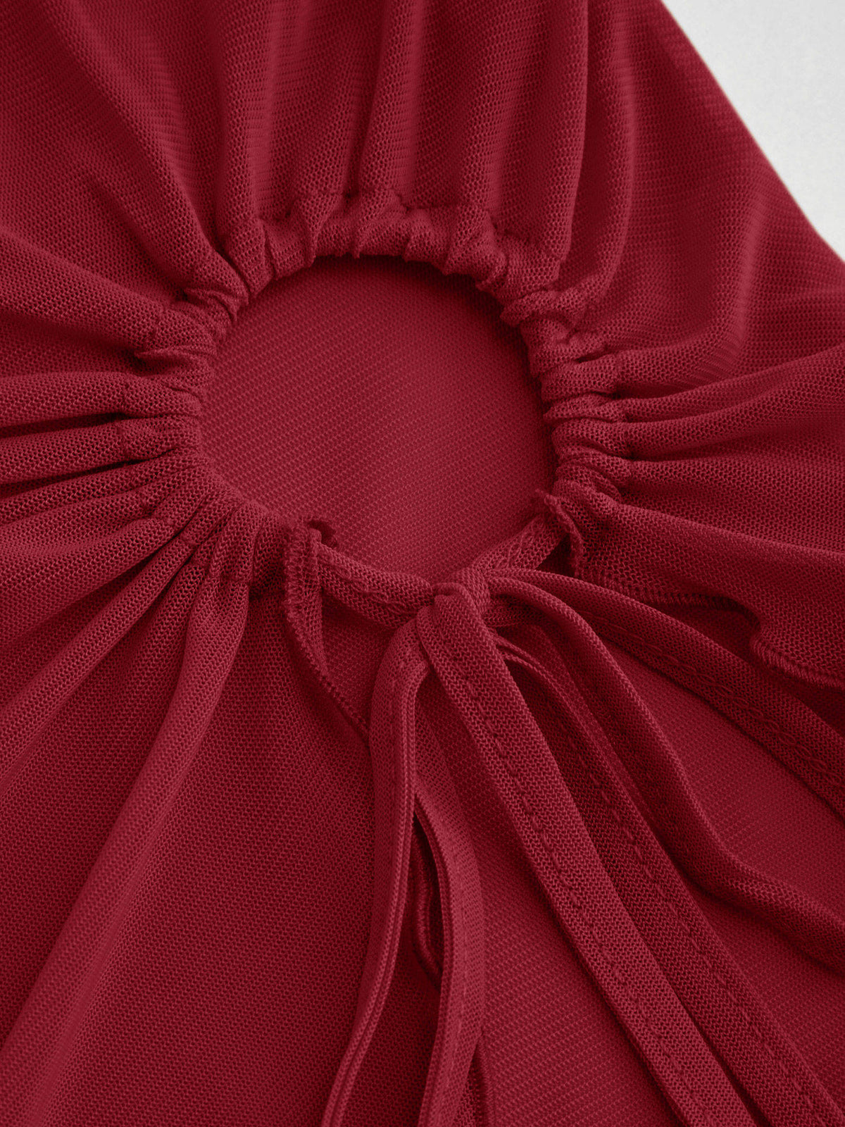 Mesh Solid O-Ring Lettuce Trim Knotted Tube Top | TT90 - view 2