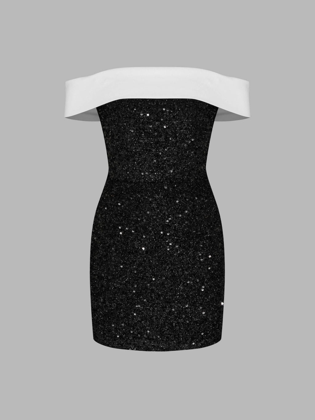 Sequin Off-shoulder Solid Bowknot Dress | D56 - view 5