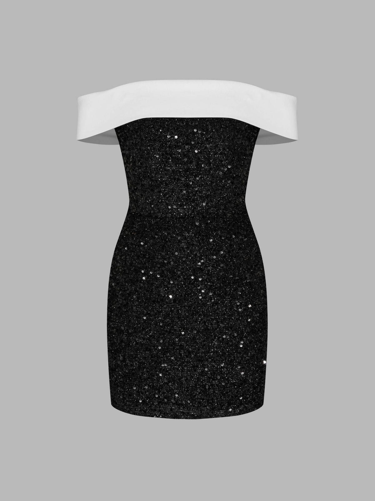 Sequin Off-shoulder Solid Bowknot Dress | D56 - view 5