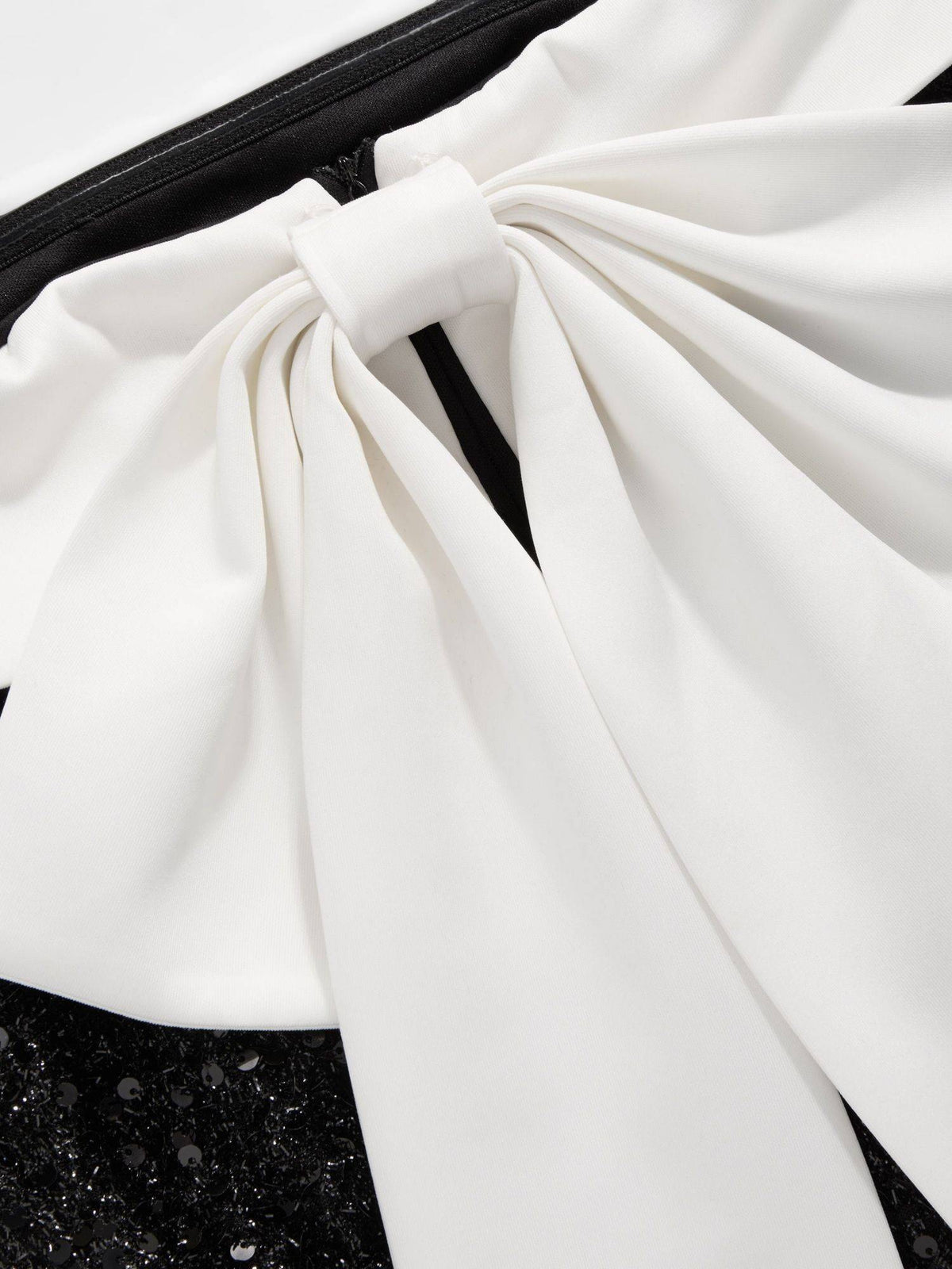 Sequin Off-shoulder Solid Bowknot Dress | D56 - view 8