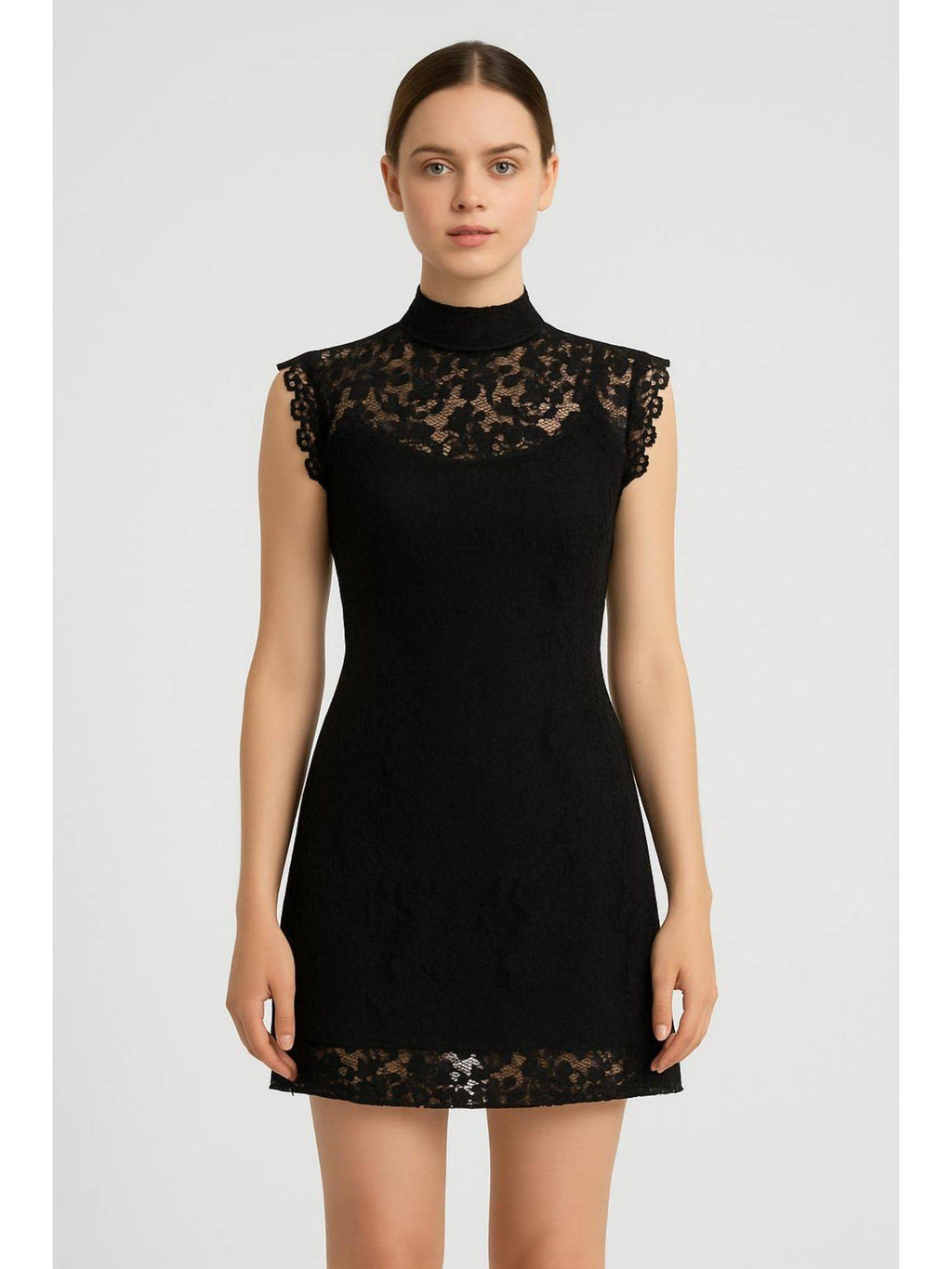 Lace High Neck Dress | D56 - view 1