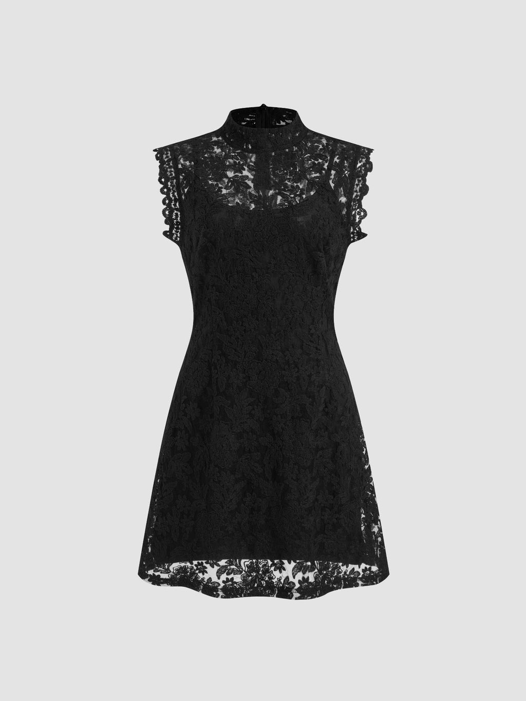Lace High Neck Dress | D56 - view 4